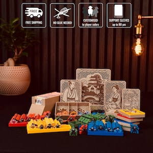 The White Castle + Matcha - 3D Printed Wood Insert | Board Game Organizer | Speeds Up Setup & Play | Custom Fit Design | Easy Storage