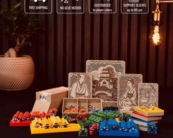 The White Castle + Matcha - 3D Printed Wood Insert | Board Game Organizer | Speeds Up Setup & Play | Custom Fit Design | Easy Storage