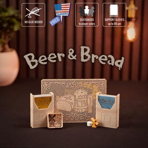 Beer & Bread - 3D Printed Wood Insert | Board Game Organizer | Custom Fit Design | Easy Storage