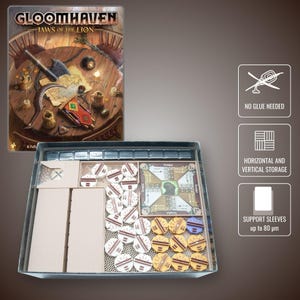 Gloomhaven: Jaws of the Lion - 3D Printed Board Game Wooden Insert | Organizer