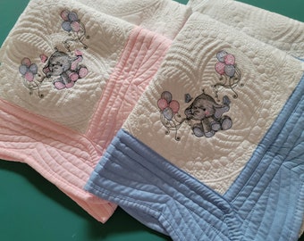 Embroidered Baby Heirloom Quilt