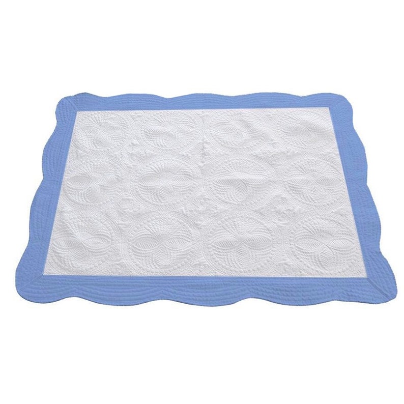 Heirloom Baby Quilt Blank Embroidery Quilt Pink Quilt Blue Etsy