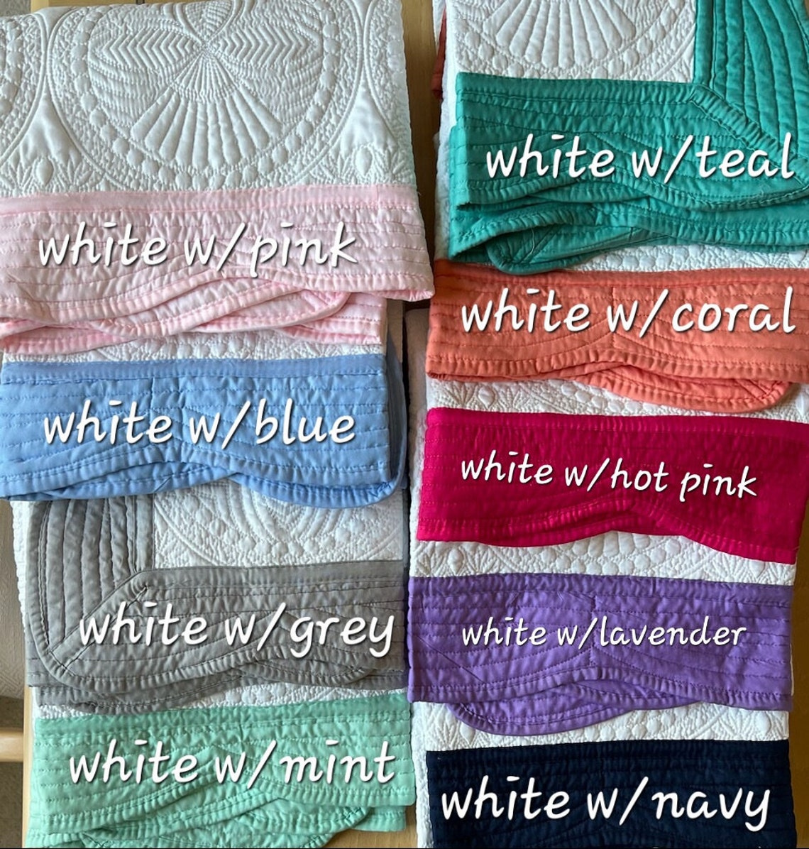 Heirloom Baby Quilt Blank Embroidery Quilt Pink Quilt Blue Etsy