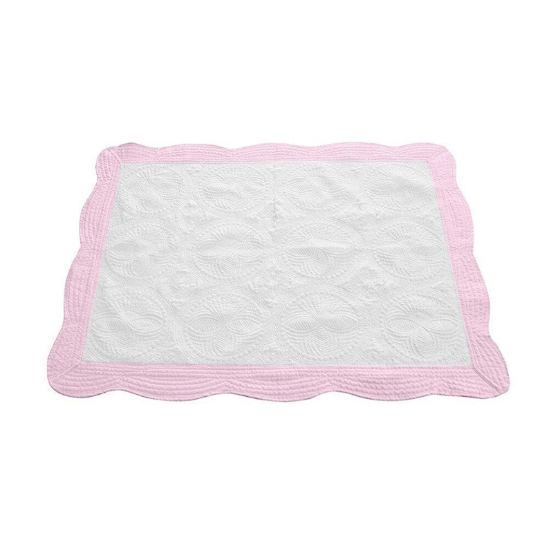 Heirloom Baby Quilt, Blank Embroidery Quilt, Pink Quilt, Blue Quilt, White Quilt, Blank Quilt, Personalized Blanket Quilt, Baby Quilt Blank image 7