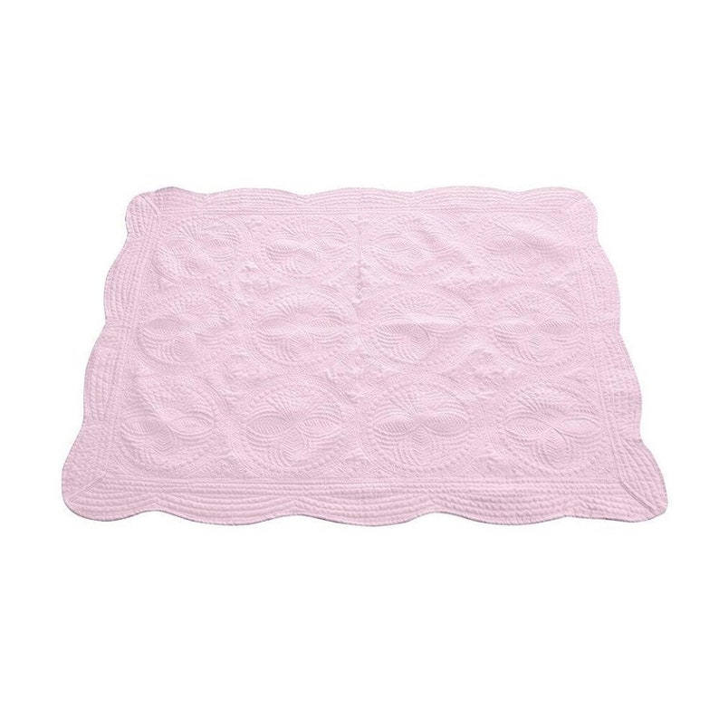Heirloom Baby Quilt Blank Embroidery Quilt Pink Quilt Blue Etsy