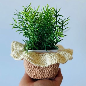 Handmade Crochet Plant Pot Cover | Candleholder | Flower Holder | Organiser | Storage Basket for Home Decor & Furnishings Christmas Gift
