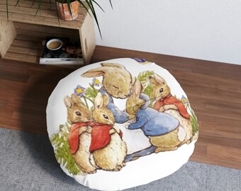 Peter Rabbit Tufted Floor Pillow, Round