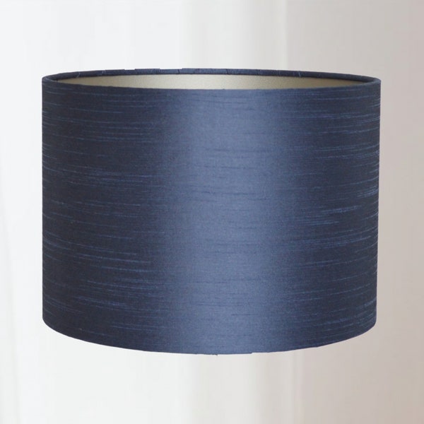 Lampenkap Blauw Midnight Indigo Zijde Stijl Rond met Gouden Binnenkant | Lauren S