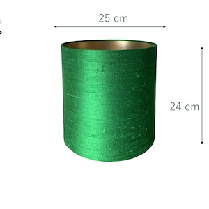 Lampenkap groene Zijde met Gouden Voering Parkiet Groen Zijden Lampenkappen Smal en Hoog Handgemaakt Lauren S afbeelding 6