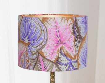 Paarse Lampenkap print, Roze, Gebloemde Lampenkap - Handgemaakt - Rond - Kleurrijk - Lauren S