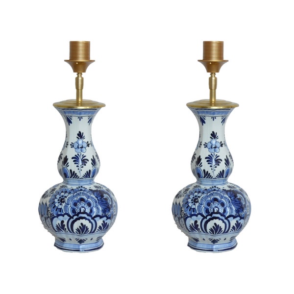 Table Lamp Set of 2 Delft Blue Lamps, Ceramic Table Lamp Blue White | Lauren S