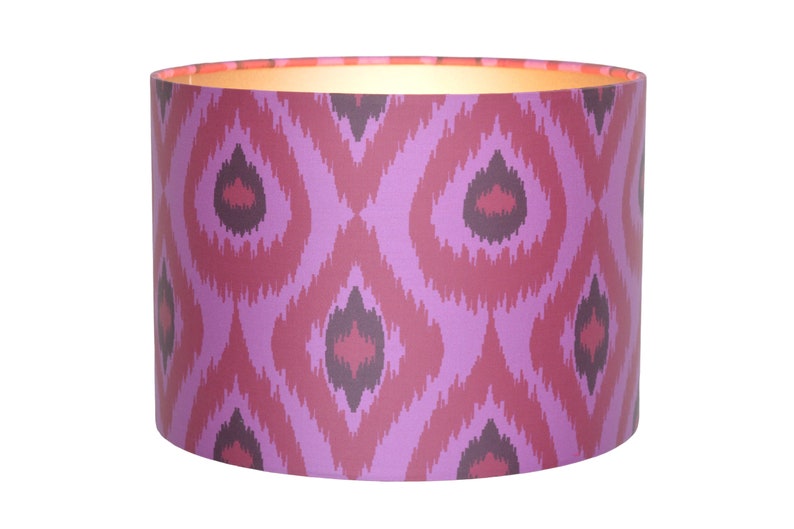 Lampenschirm Ikat Pink Viva Magenta Vintage handgefertigte und runde und Retro-Lampenschirme Lauren S Bild 8