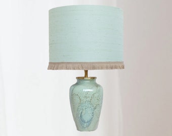 Vintage Lamp Groen Retro West Germany Lamp met Franjes Lampenkap Handgemaakt | Lauren S