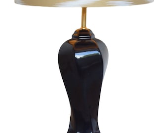 Table Lamp Black Gold Lamp Base with Brass Vintage Upcycle and Handmade | Lauren S