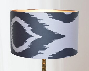 Lampenkap Zwart naturel, Ikat print, Rond | Lauren S handgemaakt voor Tafellamp, Vloerlamp en Hanglamp