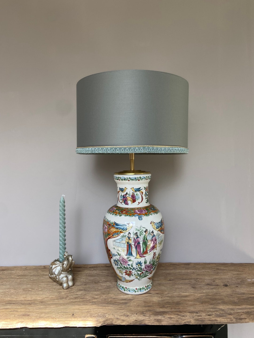 Lampshade Green Art Deco Lampshade Handmade Lampshade Etsy