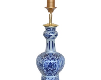 Tafellamp Delftsblauw Jugendstil Lamp Delft Porselein Upcycle Blauw - Wit | Lauren S