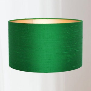 Lampenschirm aus grüner Seide mit goldenem Futter, Lampenschirme aus grüner Seide Lauren S Bild 7