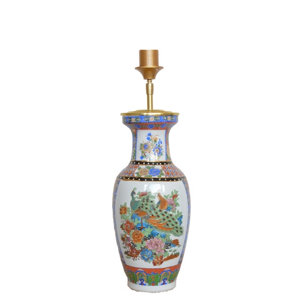 Lampe de table Bleu cobalt Chinoiserie Grande lampe chinoise, Fait main | Lauren S.