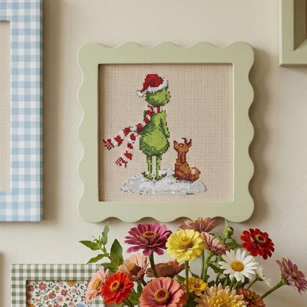 Grinch and Max Cross Stitch Pattern  Home Gift Garden Decor