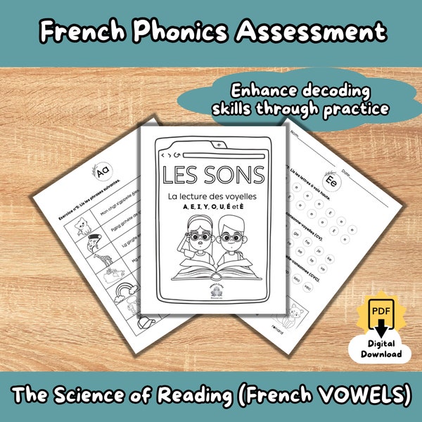 Reading French Phonics (Science of Reading, French Vowels, Français, La phonétique, Le cahier des sons, Les voyelles, Homeschool, Sounds)