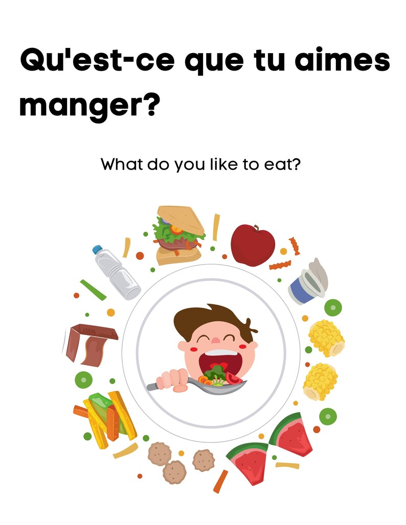 Qu'estce Que Tu Aimes Manger french Language Structure Book, FSL