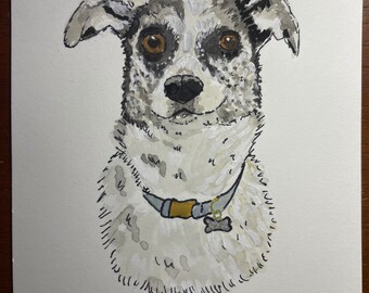 Custom Water Color Pet Portrait, Hand Painted Dog Portrait, Original Pet Painting, Watercolor Cat Portrait, 5x7 Portrait