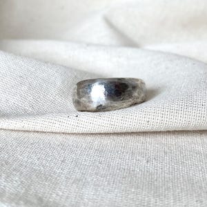 Chunky Oxidized Silver Ring/ Raw Rustic Statement Ring/ Handmade Textured Sterling Silver Jewelry/Tribal inspired Ring/ Brutalist Ring