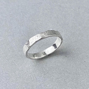 Reticulated Sterling Silver Ring, Solid Silver Textured Band, Organic Minimalist Wedding Band, Handmade Unique Statement Ring, Rustic Band