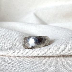 Chunky Oxidized Silver Ring/ Raw Rustic Statement Ring/ Handmade Textured Sterling Silver Jewelry/Tribal inspired Ring/ Brutalist Ring