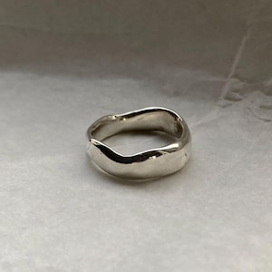 Chunky Handmade Silver Ring, Freeform Nature-Inspired Design, Unique Sustainable Jewelry, Reclaimed Silver, Bold & Delicate, Gift for Her