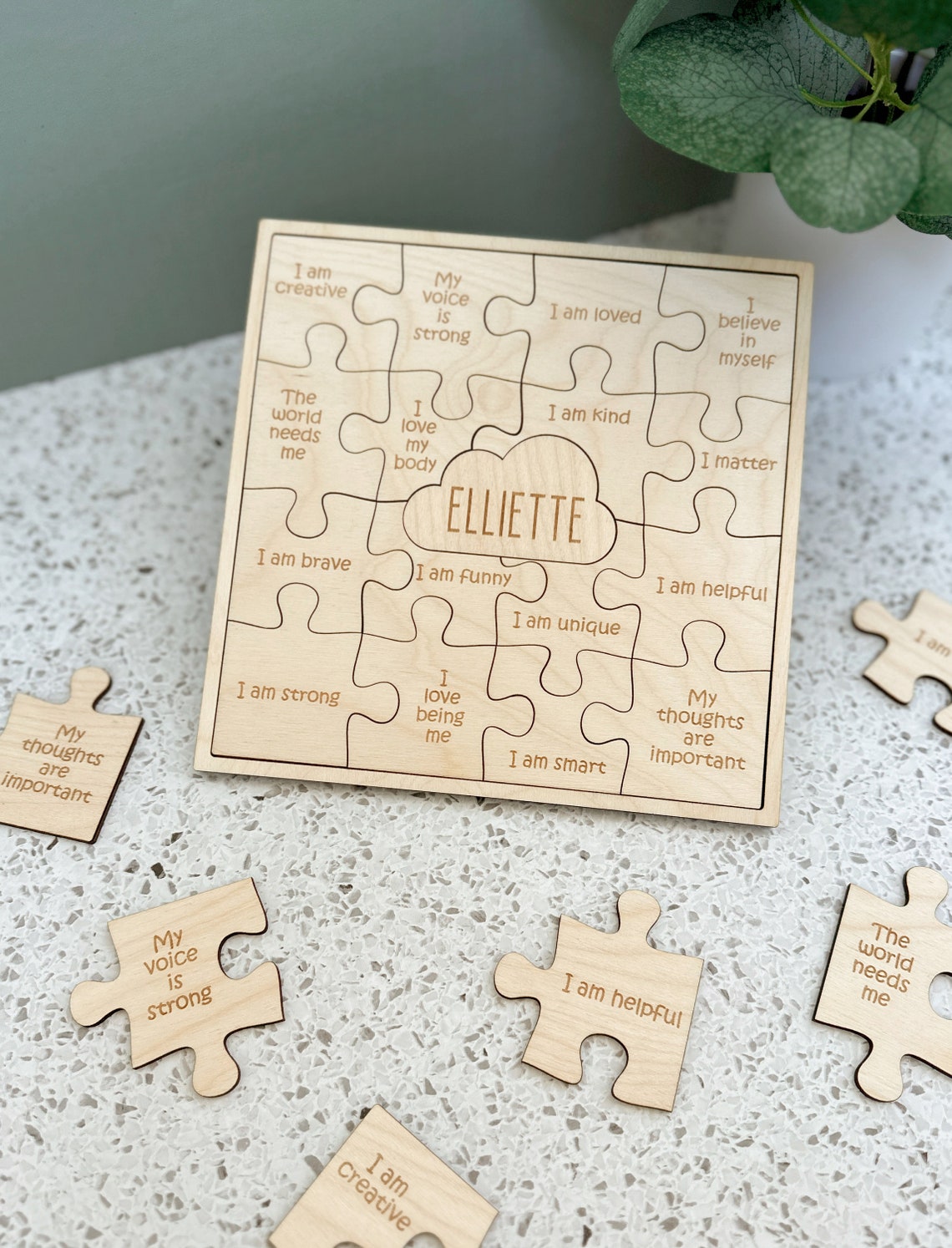 Personalized Affirmation Puzzle for Kids I Love Myself Puzzle Self
