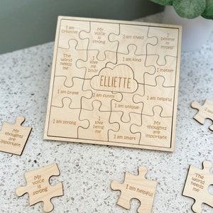 Personalized Affirmation Puzzle For Kids - I Love Myself Puzzle - Self Love Puzzle - I Am Puzzle - Positive Puzzle - Positive Affirmations