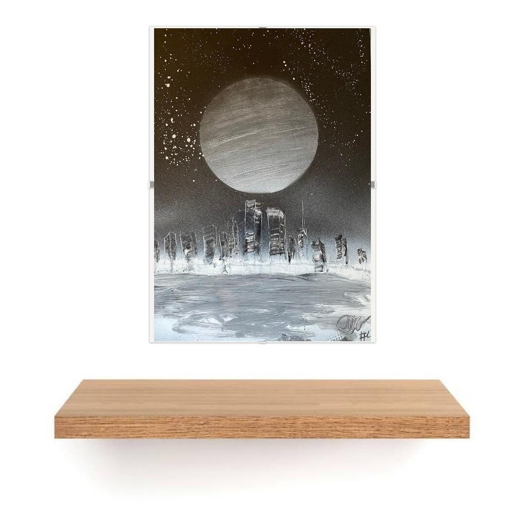 Ready to Hang, Wall Art With Spray Paint. City Skyline - Etsy UK