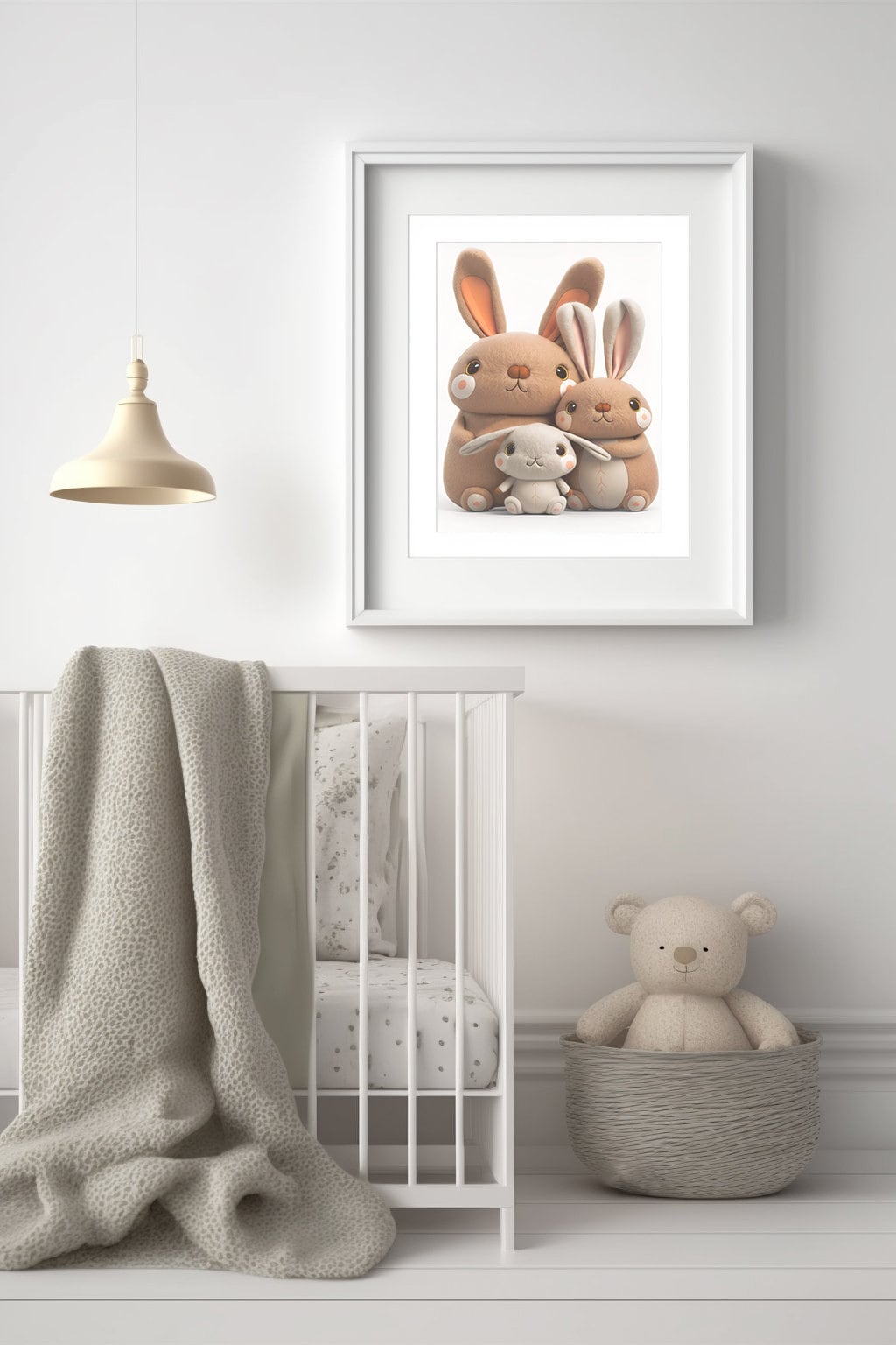 Bunny Family of 3 – Animal, Cute, Baby Room, Bunny, Rabbit, Printable ...