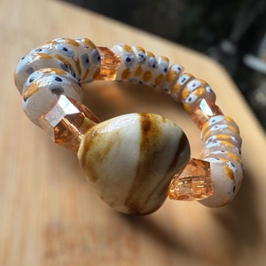 Beaded Bracelet I Cream Chunky Speckled