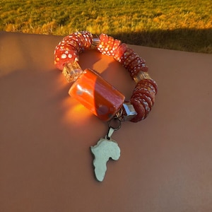 Beaded Bracelet I Orange Speckle