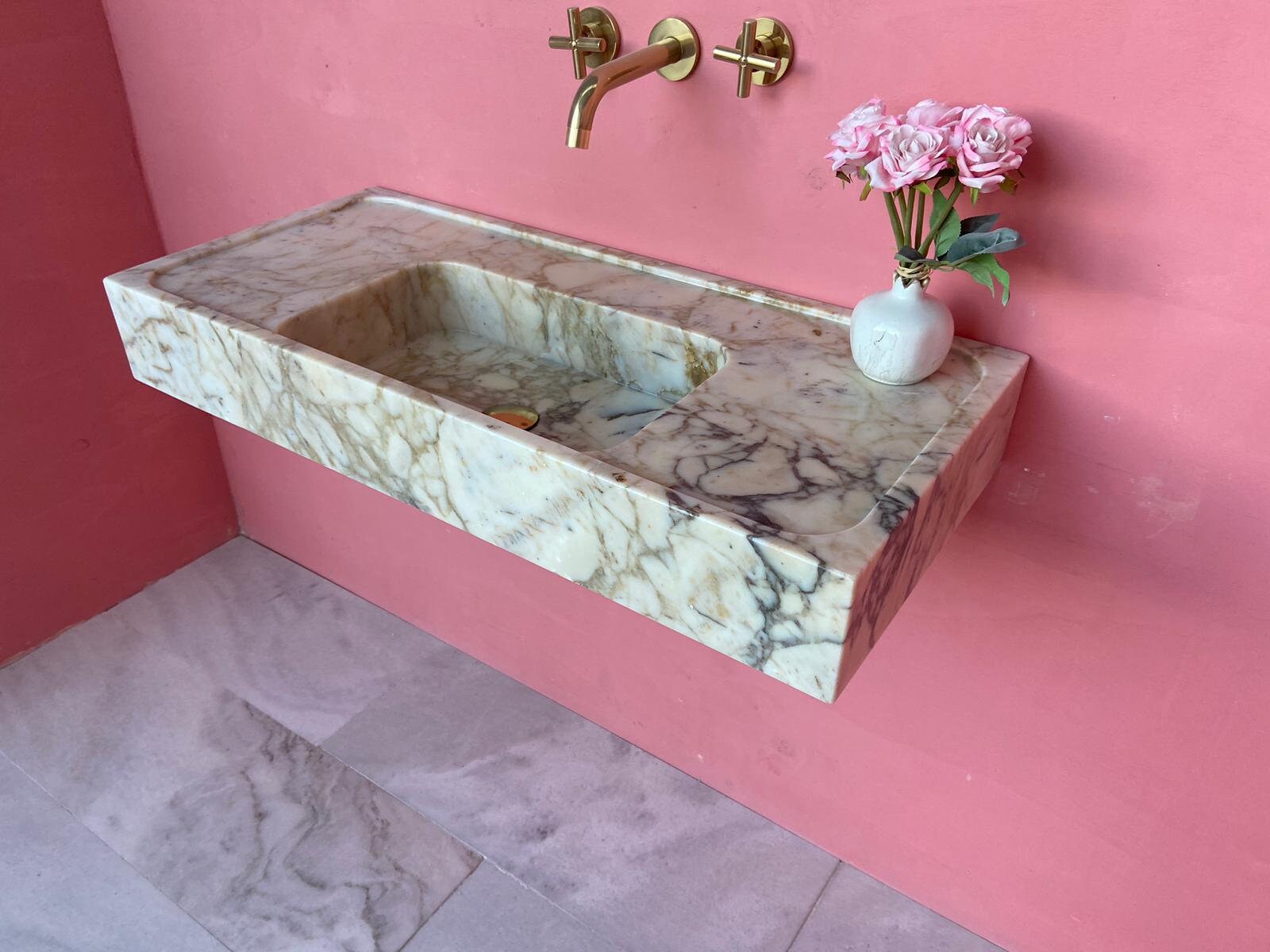 Calacatta Gold Marble Sink Wall Mounted Sink Custom Order Etsy Australia