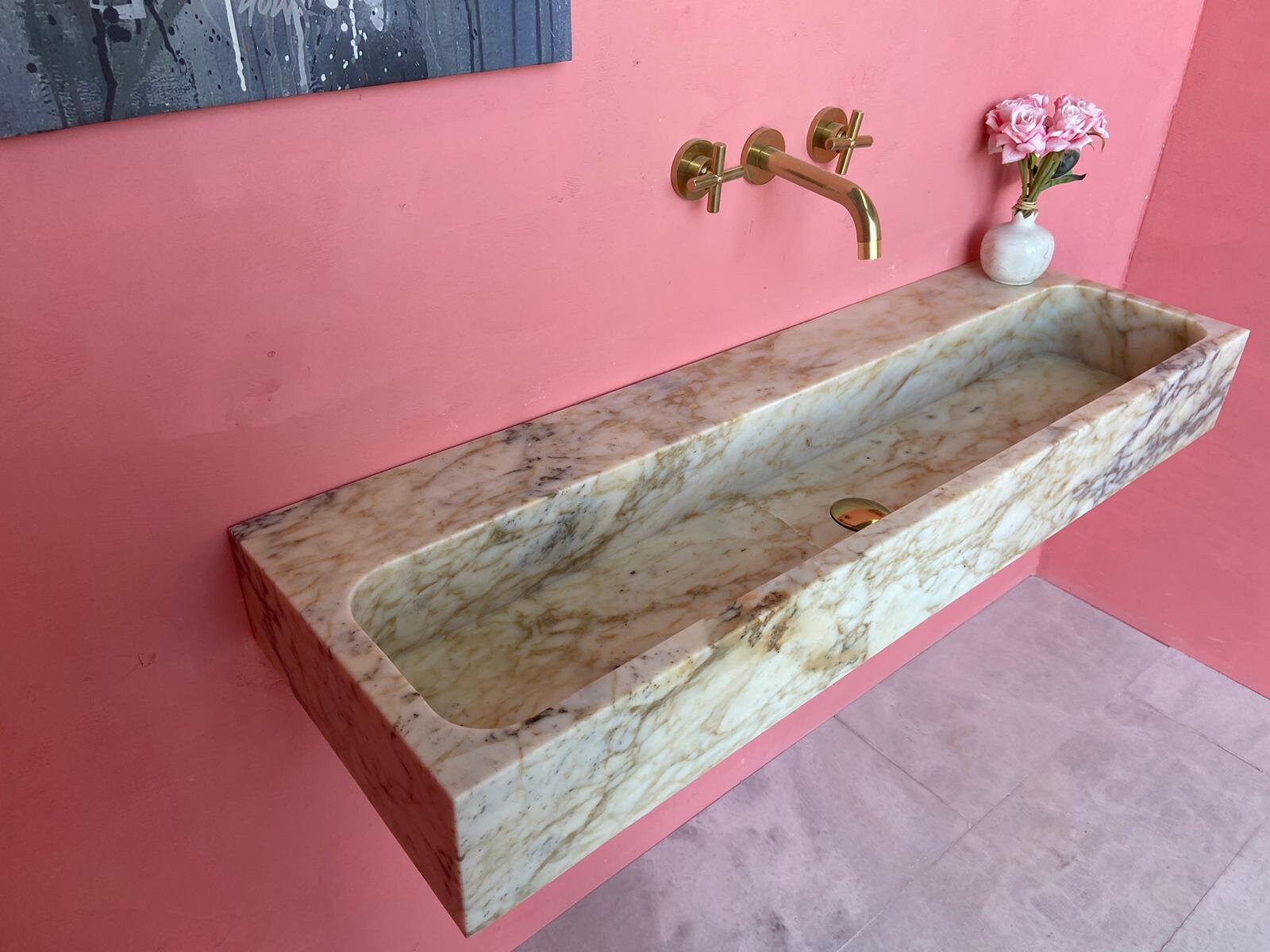 Calacatta Violet Marble Sink Wall Mounted Sink Custom Order Etsy