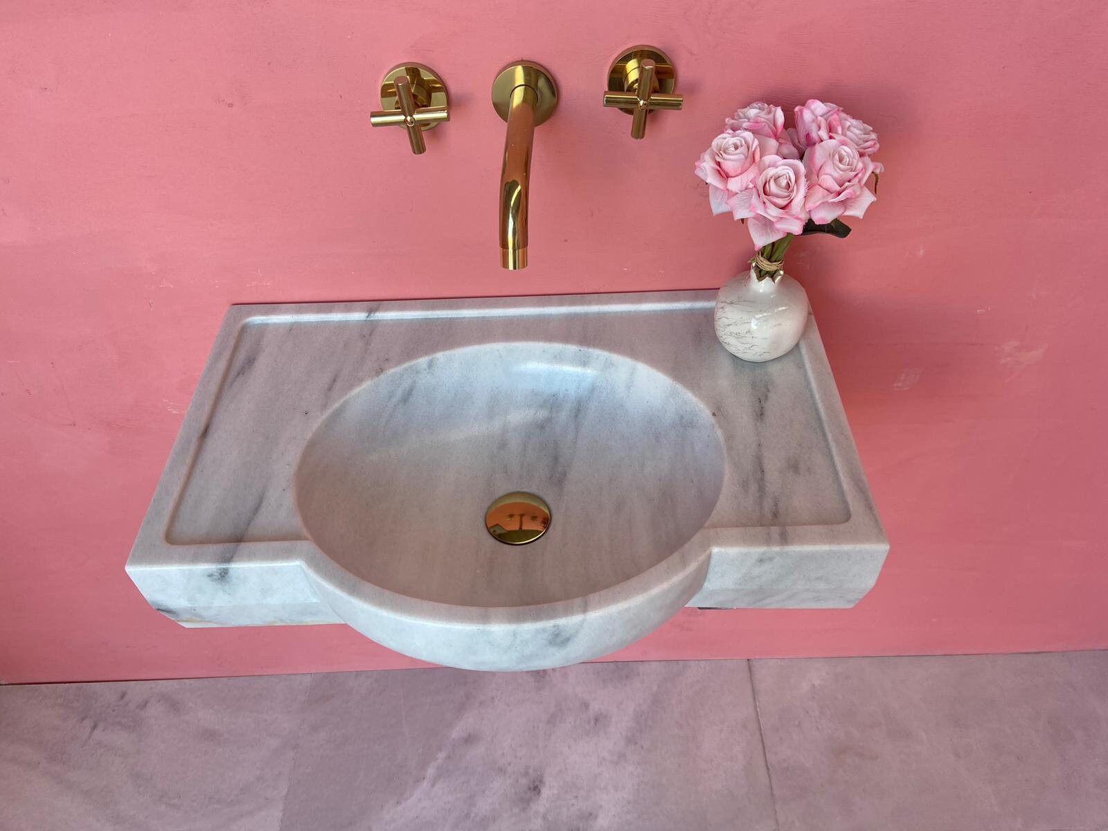 Carrara Marble Sink Wall Mounted Sink Custom Order Sink Etsy