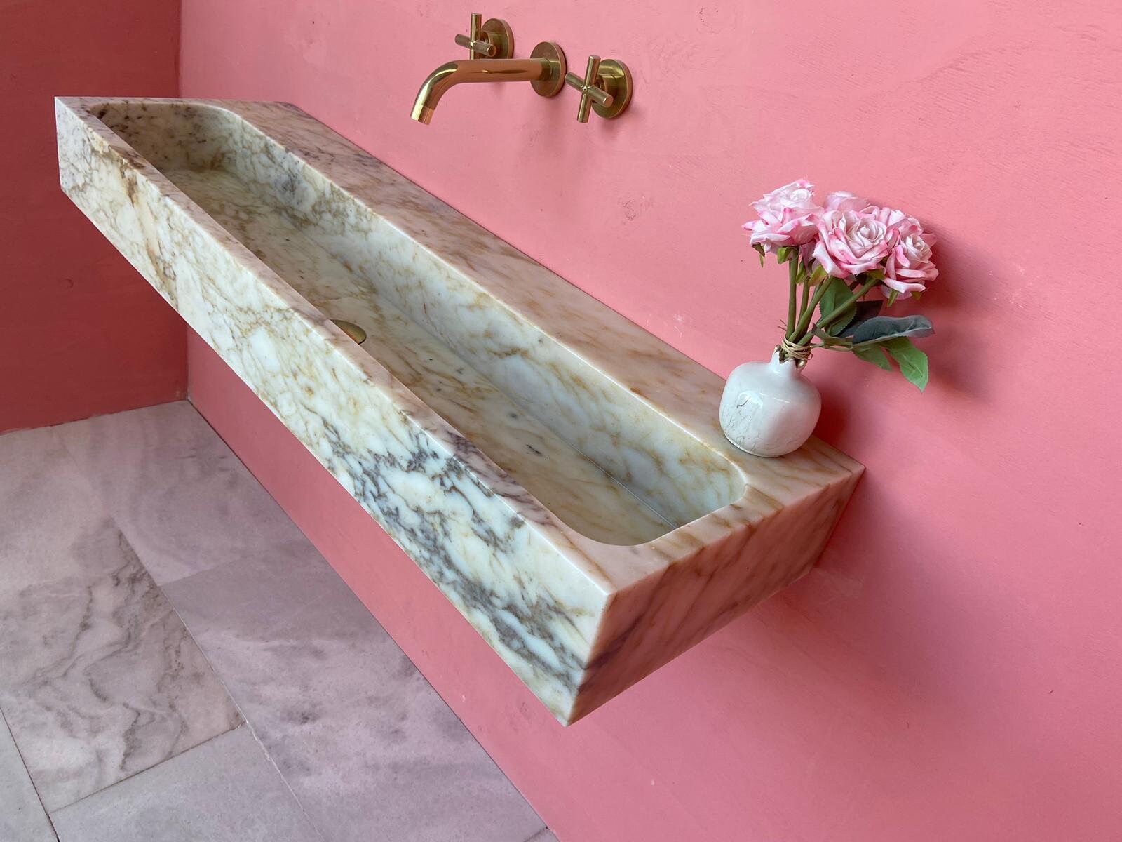 Calacatta Violet Marble Sink Wall Mounted Sink Custom Order Etsy