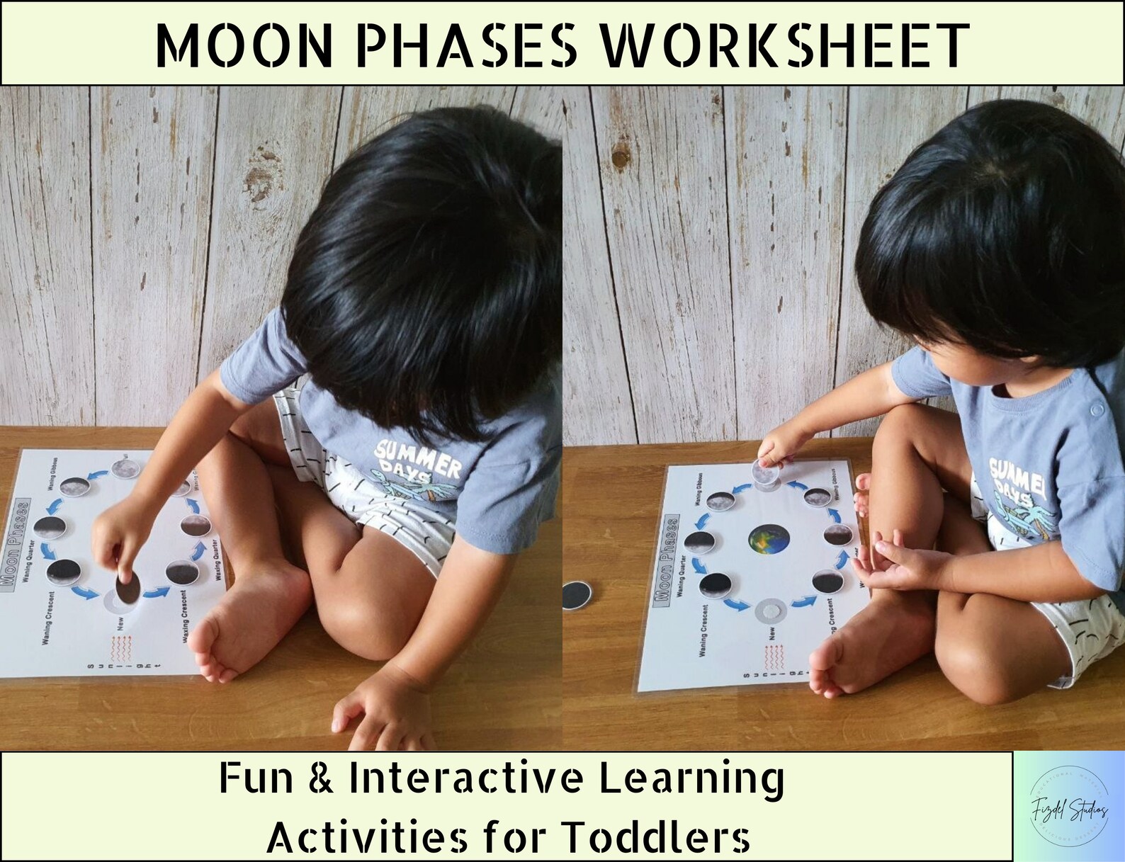 Moon Phases Solar System Activity Book Printable Preschool Learning ...