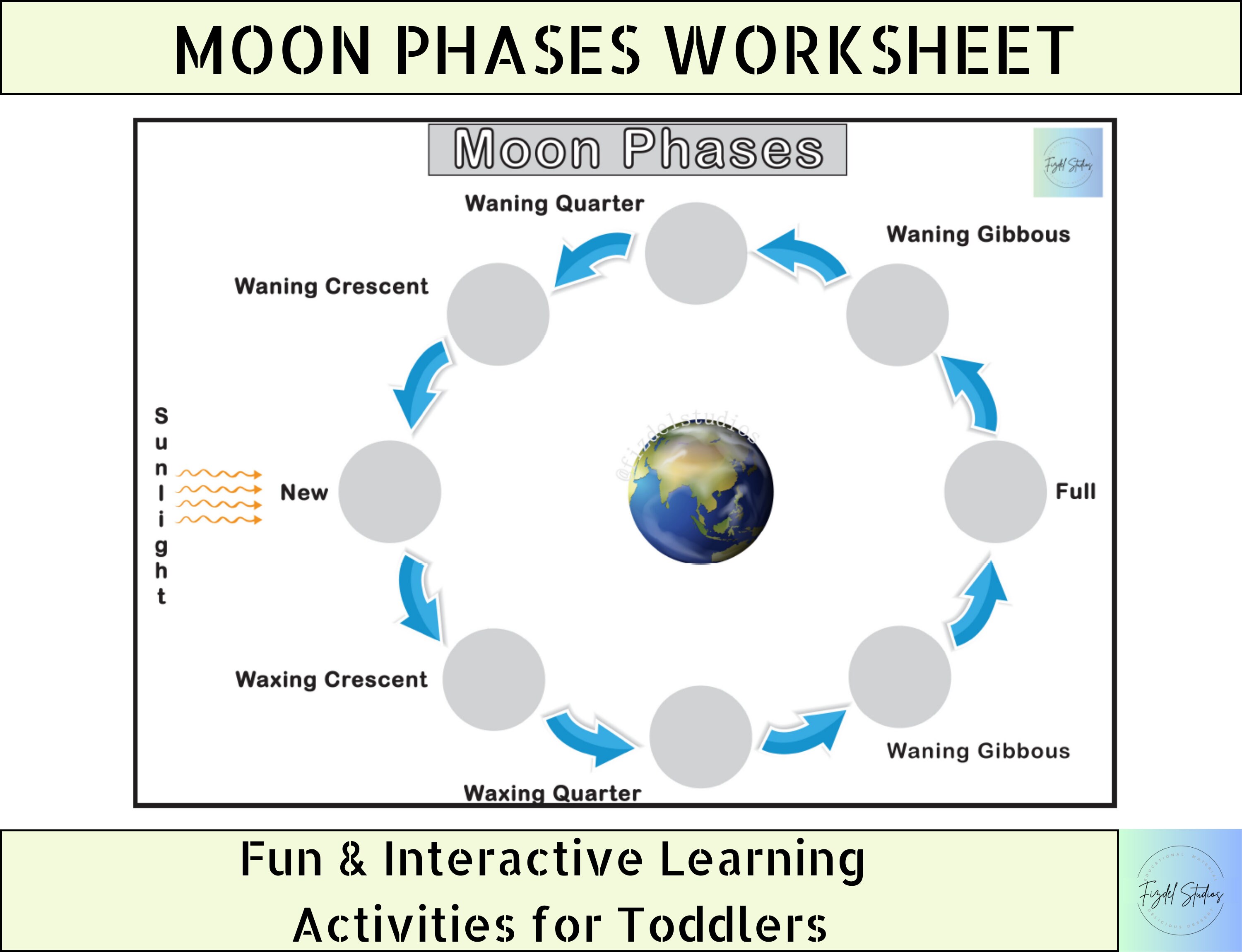 Moon Phases Solar System Activity Book Printable Preschool Learning ...