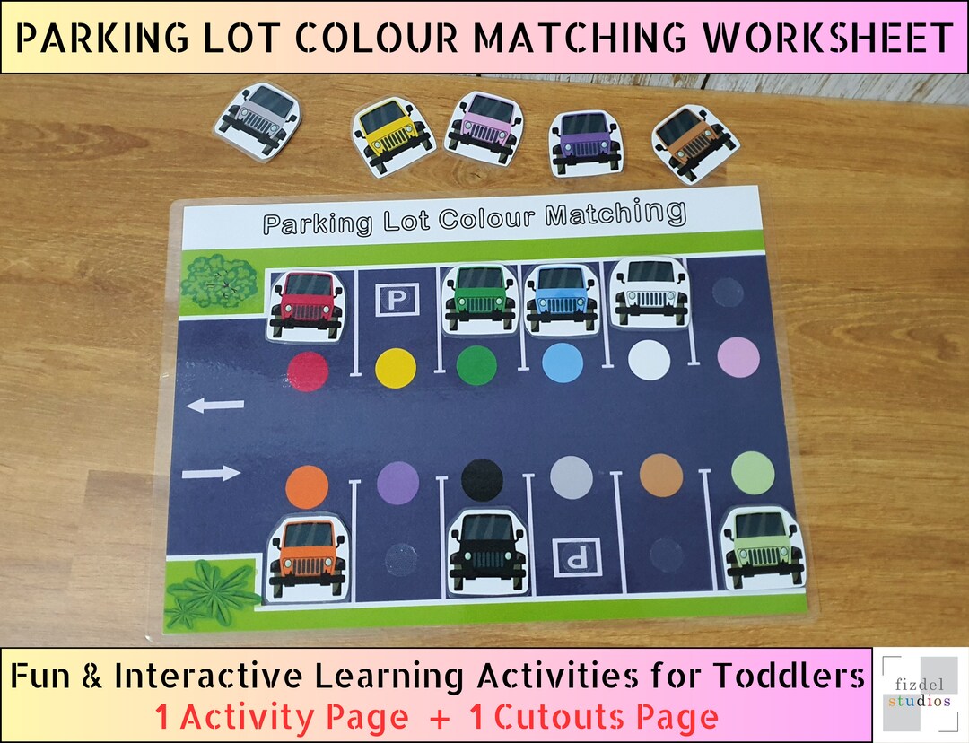 Colours Parking Lot Color Activity Book Printable Preschool Etsy