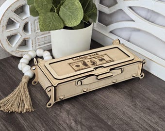 Wood Bank Box, Personalized Bank Box Gift, Keepsake Storage