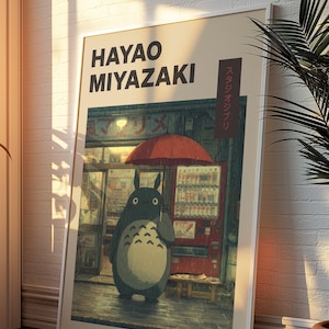 Totoro Hayao Miyazaki Art Print | Spirited Away, Howl&#39;s Moving Castle Studio Ghibli Poster | Anime Wall Decor | Geek Gift | Anime Poster