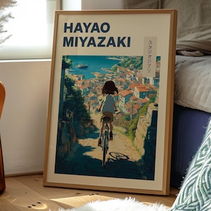 Hayao Miyazaki Art Print | Spirited Away, Totoro, Howl&#39;s Moving Castle Studio Ghibli Poster | Anime Wall Decor | Geek Gift, Digital Download