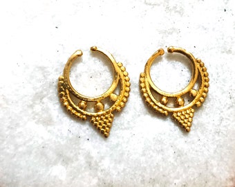 only 2 pcs Flower Septum Clicker/ Hinged Septum Ring/ Gold Septum Hoop/ Steel Septum Jewelry/  nose ring and studs both are using
