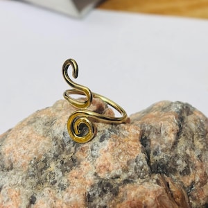 Elegant Adjustable Wire Wrap Ring – Handmade in silver, Brass, Gold Finishes