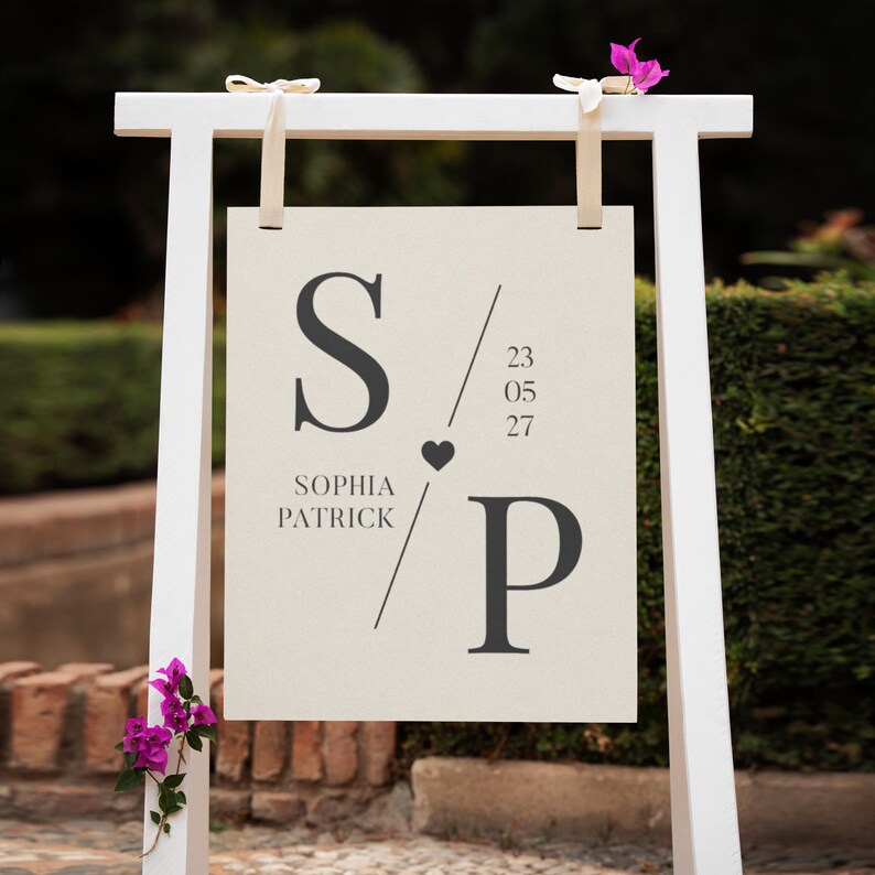 Custom Wedding Monogram Logo | Romantic Couple Initials | Personalized ...